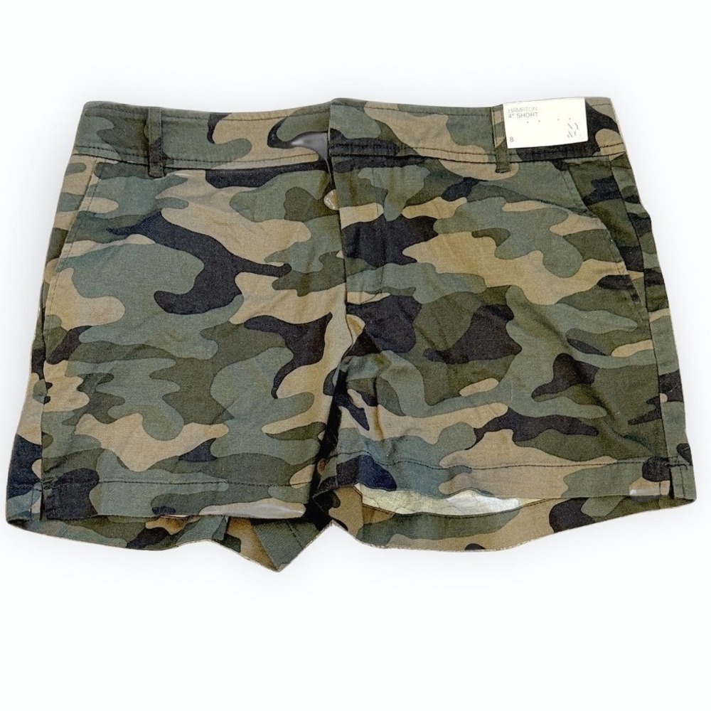 New York & Company Hampton 4" Camo Shorts Green Camouflage Size 8 NWT